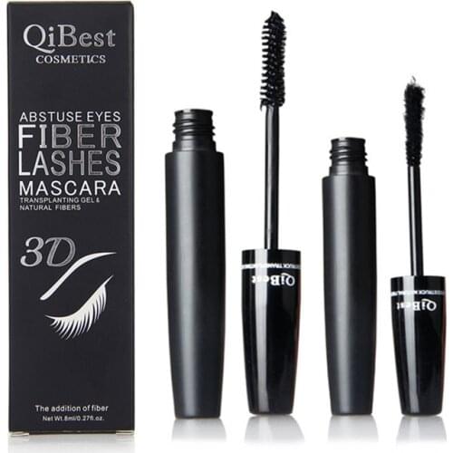2pcs/set Silk Fiber Cosmetics 3D Mascara Black Eyelashes Lengthening Full Professional Makeup Eyelash False Eyelashes Extension