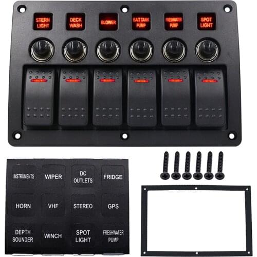 WUPP Yacht Ship Automobile General Modification Switch Combination Panel Six Cab Accessories 12-24v General