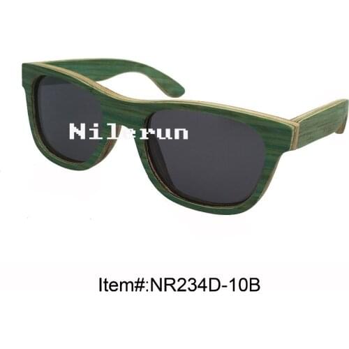 Green different layered bamboo sunglasses