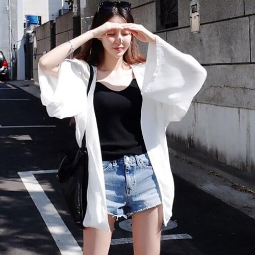 Womens T-shirts fashion tshirts harajuku 2020 Summer New Loose Cardigan Womens Sun-Proof Tops t shirt damskie WBX9201