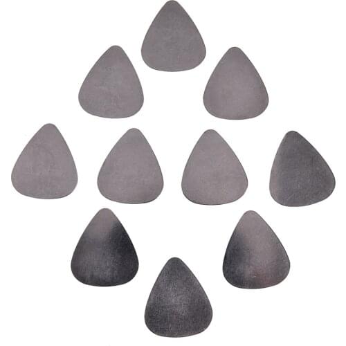 10 Pcs No Logo Printing Heart Shape Stainless Steel Metal Silver Picks Plectrums For Electric Guitar Bass Supplies