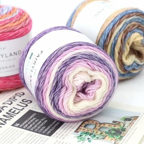 100g Rainbow Color Hand-woven Cotton Yarn Soft Crochet Thick Yarn For Hand Knitting Warm Sweater Sofa Cushion Scarf DIY