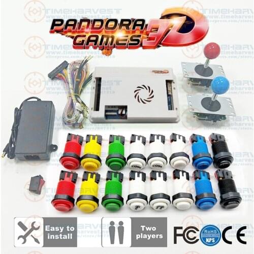 2 Player DIY Arcade Kit Pandora Game 3D 4018 in 1 game board + 8 way joystick American HAPP Style Push Button for Arcade Machine
