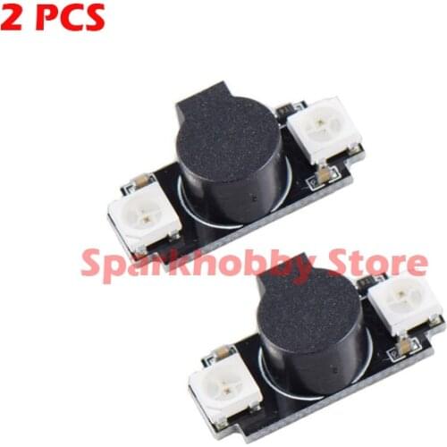 2 PCS Zumbador de alarma fuerte 5 V 100DB con zumbador LED colorido WS2812 para cuadricóptero RC FPV Mini Drone NAZE32 f3 F4 F7