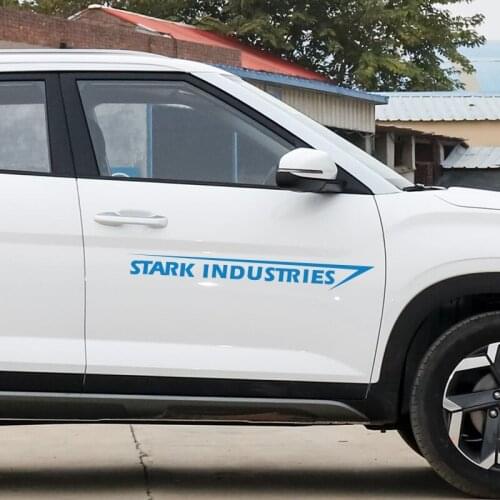 2Pcs Stark Industries Car Sport Racing Body Stripes Stickers Vinyl Decals for lada VESTA niva kalina priora granta car sticker