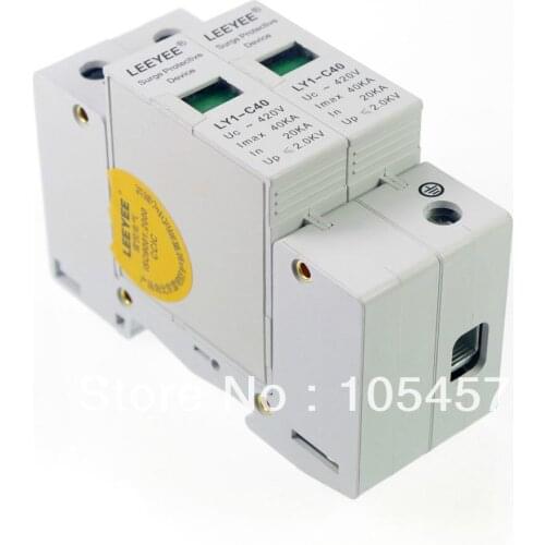 2P 20~40KA Din Rail Surge Protection DeviceLightning Arrester Brand New In Box Over Voltage