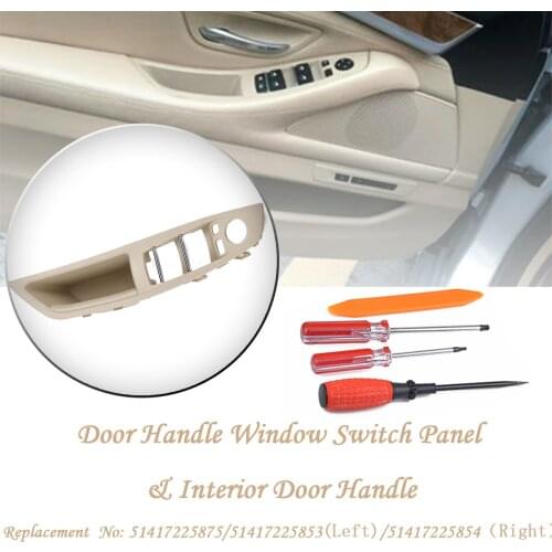 4PCS Door Handle Window Switch Panel & Interior Door Handle for BMW 5 Series 520 523 525 F10 F11 F18