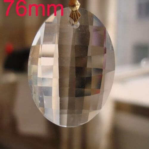 40pcs/lot 76mm K9 Clear Crystal Egg-Shaped Trimming Parts Pendants Prisms For DIY & Party