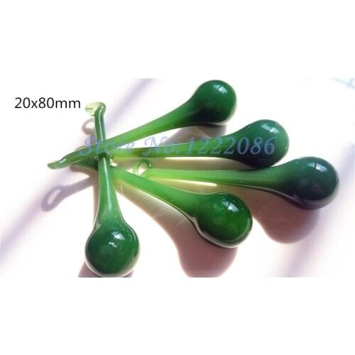 50Pcs 20x80mm Opal Green Crystal Glass Chandelier Raindrop Prisms Pendants Free Shipping