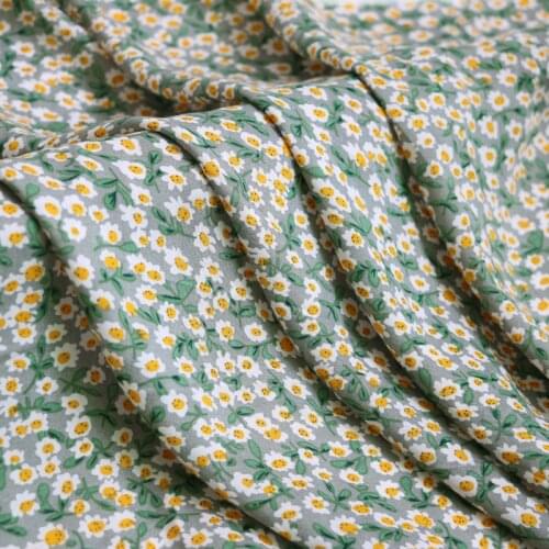 50cm*140cm Fresh Green Small Floral Viscose Fabric For DIY Sewing Summer Dress Bed Sheet Rayon Patchwork Fabric Soft