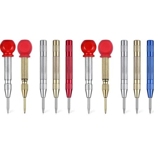 5Pcs Automatic Center Hole Punching Stator Set Automatic Spring Punching Pressing Tool for Metal Wood Plastic Glass