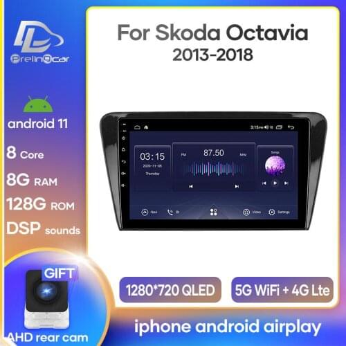 Prelingcar For Skoda Octavia 3 A7 2013-2018 Car Radio Multimedia Video Player Navigation GPS Android10.0 DSP dashboard