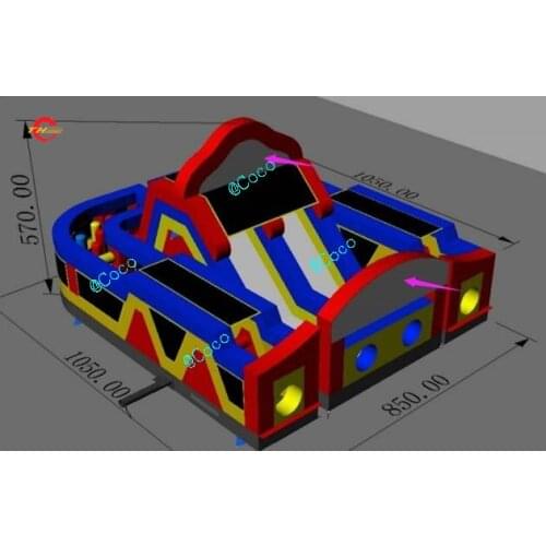 Free ship to sea port!New Inflatable Sport Games Interactive Obstacle Course,10.5x8.5m inflatable bounce climbing N slides