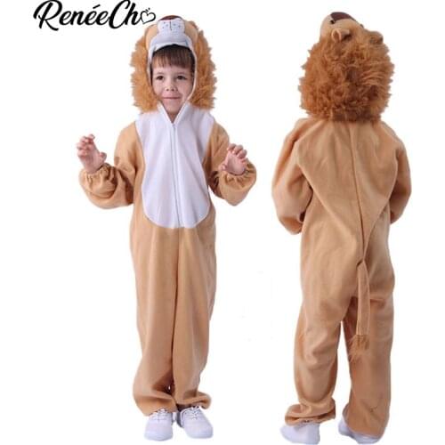 Reneecho Halloween costume for kids Child Lion Costume kids costumes Fancy Wizard of Oz Movie Role Jumpsuits
