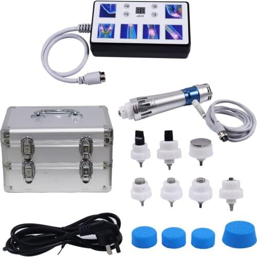 Suitcase Eletric Shock Wave Therapy Machine With 7 Heads Professional ED Treatment Joint Pain Relief Body Relaxation Massage Gun