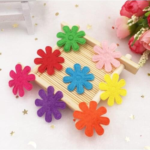 100PCS Mix 28mm Padded Felt Spring Flower Appliques Crafts Wedding Making DIY Crafts Supplies SA90A*2