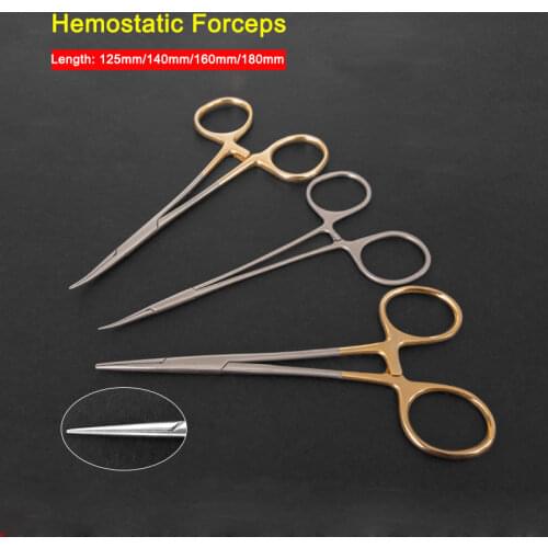 Hemostatic Forceps Stainless Steel Pet Fishing Forceps Kocher Mosquito Forceps Straight Curved Veterinary