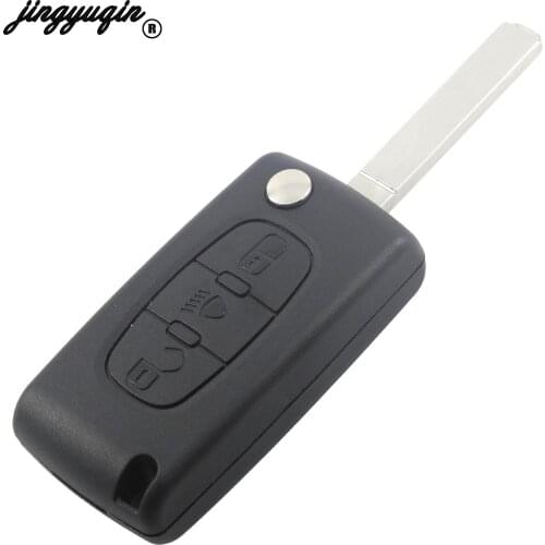 Jingyuqin 3 Lamp Buttons CE0523 Ce0523 ASK/FSK 433Mhz HU83 Remote Key Berlingo Picasso For PEUGEOT 407 307 308 607