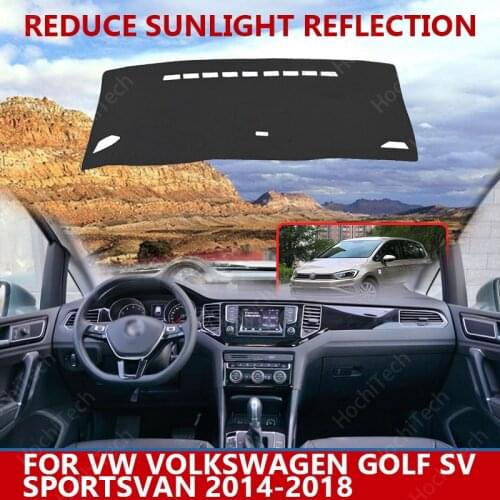 For VW Volkswagen Golf SV Sportsvan 2014-2018 Dashmats Car-styling Accessories Dashboard Cover Pad Carpet sunshade