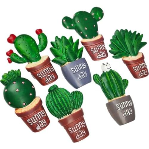 7 Pcs/1 set cactus fridge magnet creative cartoon refrigerator magnets stickers strong office photo magnet Message board posted