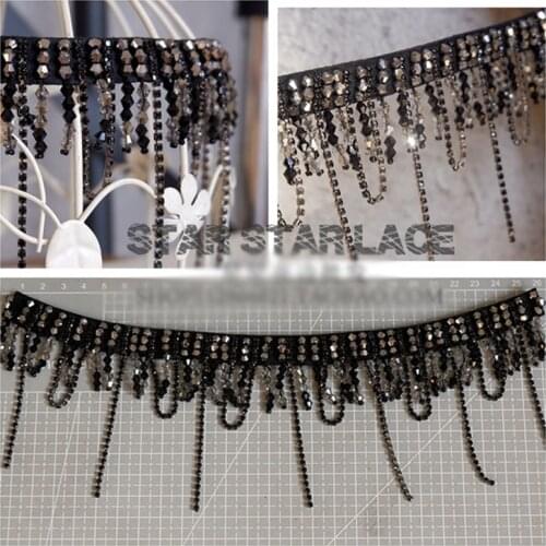 1 piece Luxury rhinestone beaded neckline decorative clothing accessories DIY lace collar Sew on Tassels necklace hanging beads