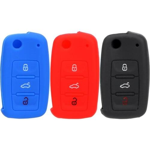 LEEPEE Flip Folding Replacement Key Bag Cover Protector 3 Buttons Car Key Case Shell
