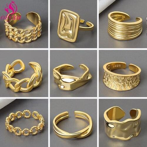 Minimalist Irregular Personality Round Cross Gold Male Geometric Ring Chain Opening Ladies Wedding Ring Unusual Viking