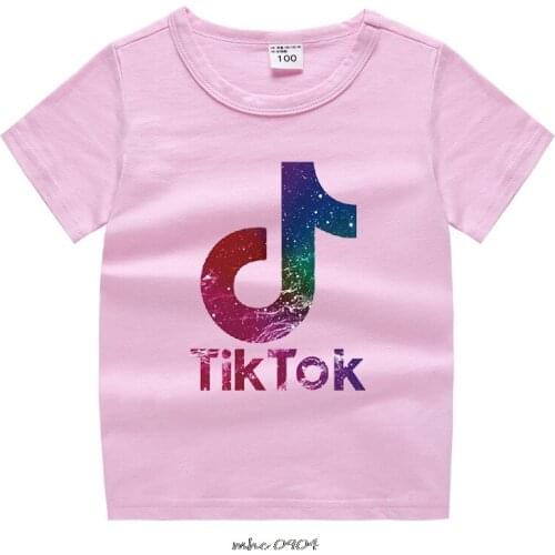 Tik Tok Fashion Baby Clothes Children T Shirts for Girl Cute Top Cartoon Boy Short Sleeve Tshirt Kids Summer Clothes