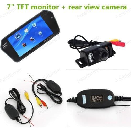 7" TFT 800x480 BLUETOOTH monitor with Night vision rear view camera wireless transmitter receiver kit