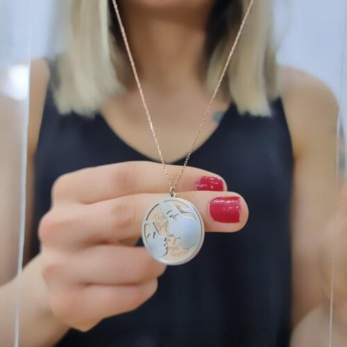 Mom and Baby 925 Sterling Silver Necklace Women Girls Gift Jewelry Accessories Fashion Handmade Elegant Chain