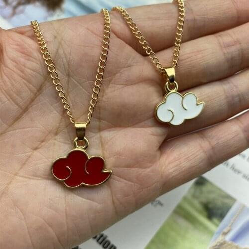 Cloud Pendant Necklace Red pink color Fashion Women Men Necklace Gift For Friend Golden Color Link Chain Neck Jewelry Wholesale