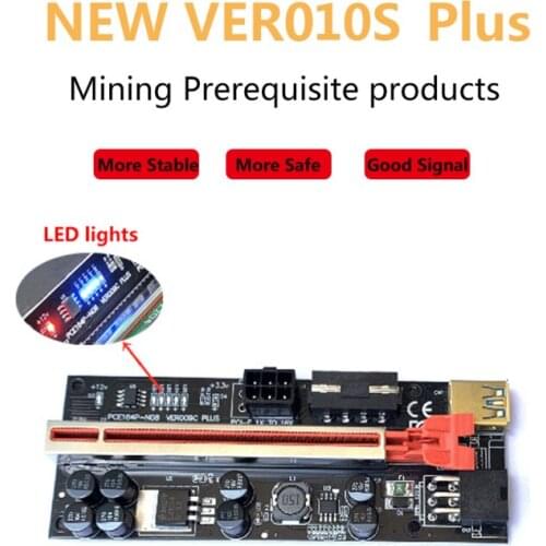 New PCI-E Pcie Riser 009 Express 1X 4x 8x 16x Extender PCI E USB Riser 009S GPU Dual 6Pin Adapter Card SATA 15pin For BTC Miner