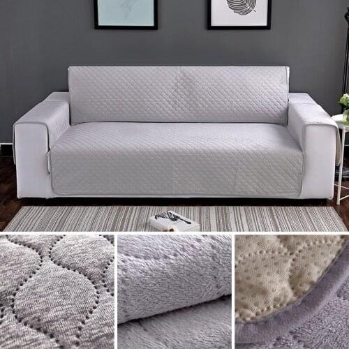 Plush fabric thick sofa Cover with pocket Removable Towel Armrest couch Covers Slipcovers couch Dog Pets Single/Two/Three Seater