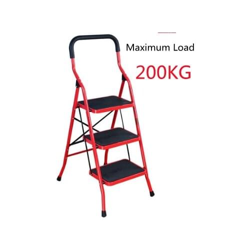200KG Maximum Load Portable 3 Step Ladder Folding Non Slip Safety Platform Ladder Herringbone Ladder Indoor Gardening Step Stool