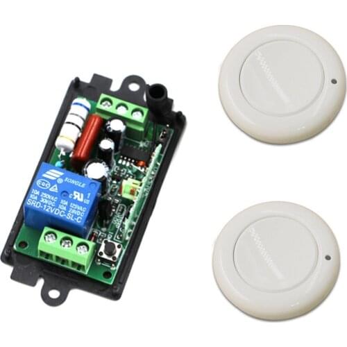 Latest AC110V 220V RF Remote Control Switch System 2X WhiteTransmitter + 1 X Receiver 1CH Relay Smart Home 315/433MHZ Hot Sale
