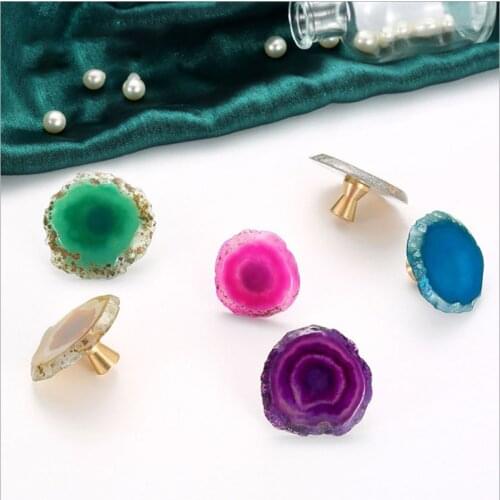 Knobs Natural Stone Knob Reiki Agate Drawer Knobs Handle Cabinet Wardrobe Door Knobs for Bedroom Furniture Handle Hardware