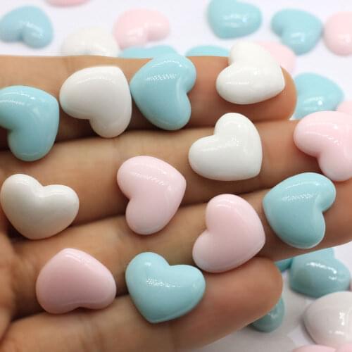 Spring Colorful Resin Love Heart Crafts Beads Flatback Cabochon Scrapbook DIY Embellishments Accessories Buttons