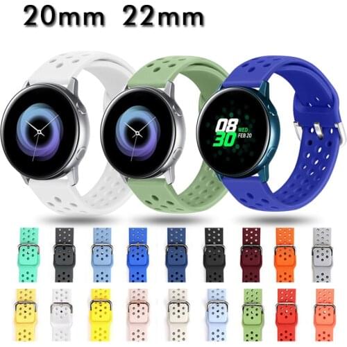 Silicone Strap for Samsung Galaxy Watch Active 2 40mm 44mm for S3 S2 Sport Wrist Watch Band for Samsung Galaxy Watch 42mm 46mm