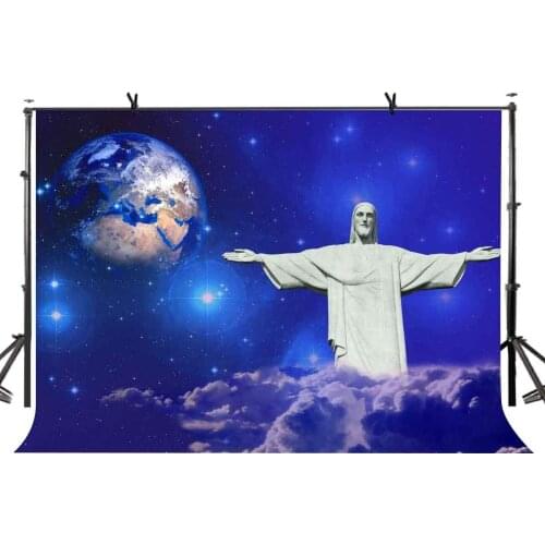 7x5ft Christ Statue Backdrop Hug Everything The Great Christ Statue Photography Background and Studio Photography Backdrop Props