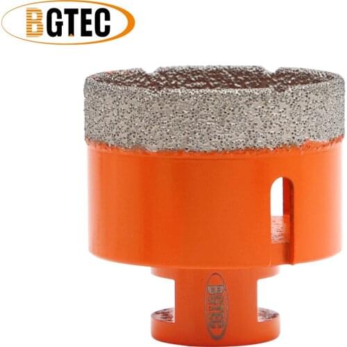 BGTEC Diameter 60mm Vacuum brazed diamond drilling bits M14thread drill core bits porcelain tile, granite, marble hole saw