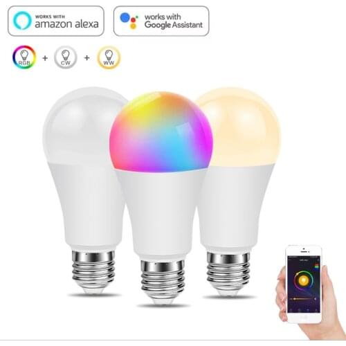 Smart Light Bulbs 9W Color Changing Light WiFi Smart LED Bulb A19 RGBW Multicolor Adjustable Lamp Works with Alexa Google Home
