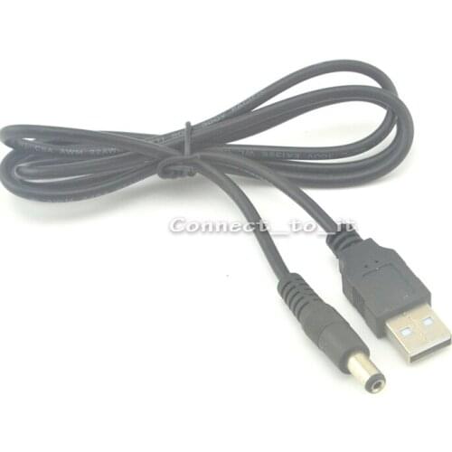 USB 2.0 Male A To DC 5.5mm x 2.1mm Plug DC Power Supply Cord Socket Cable Cord