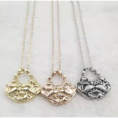 Chinese money bag woman luxury leopard head necklace