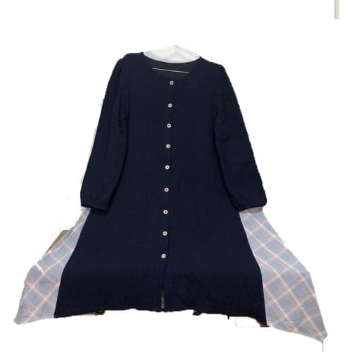 Mori Girl Lolita Vintage Retro Hippie Boho Bohemian Plaid Patchwork Embroidery Cotton Linen Elegant Women Dress Vestidos Spring