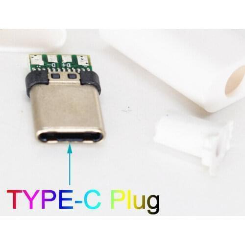 1 set White USB 3.1 Type C USB C Male Plug DIY Connector Solder Housing Cover