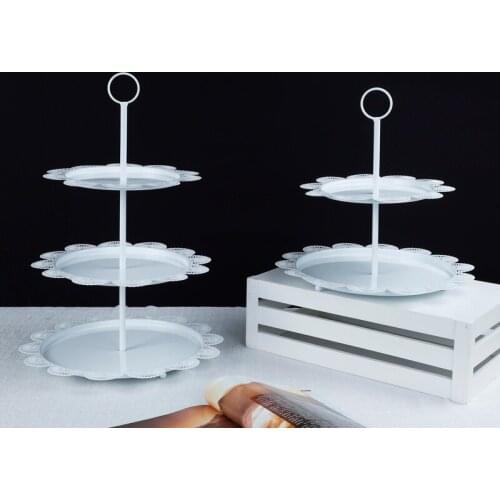 2/3 Tier Metal Cake Stands for Wedding Tableware Dessert Cupcake Display Plates Dinnerware Bakeware for Kids Birthday Decor