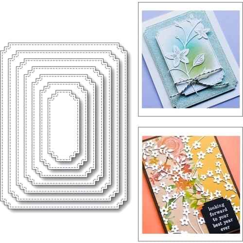 Stitched Rectangle Nesting Frame Background 2020 New Metal Cutting Dies For Scrapbooking Paper and Card Making Craft No Stamps