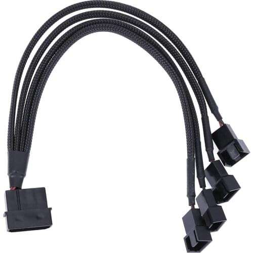 27cm 4pin IDE Molex to 4-Port 3Pin/4Pin Power Supply Plug Cooler Cooling Fan Adapter Power Cable Splitter for PC Computer Case