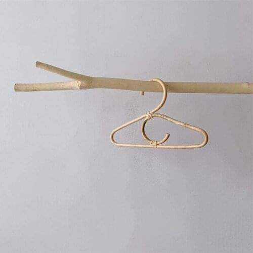 3Pcs Rattan Clothes Hanger Style Kids Garments Organizer Rack Children Hanger Kids Room Decoration Hanger for Clothes