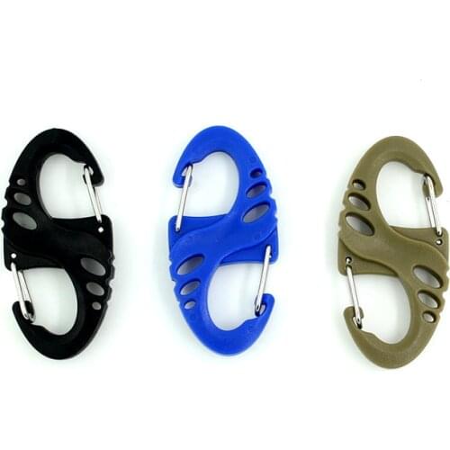 5 Pcs Dual Buckle Climbing Hook "S" Type Carabiner Snap Hook Quickdraws Outdoor Mini Keychain Tool 5 Colors EDC Camping Survival